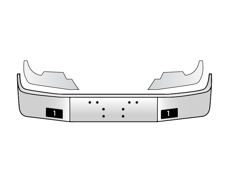 Peterbilt 367 / 567 Set Back Axle Bumper, External Tow